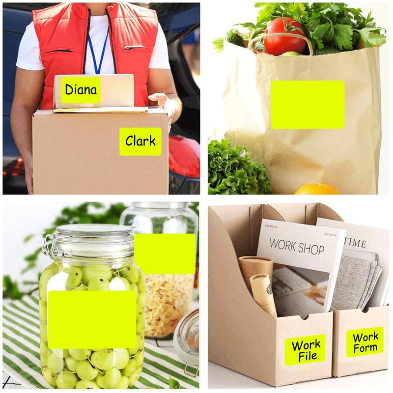 Well Tile Rectangular Yellow Color Coding Label Stickers 2 x 3 Inch Color-Code Labels Christmas Adhesive Colored Rectangle Label for Office School Supplies Write-On Surface 250 Labels - Image 5